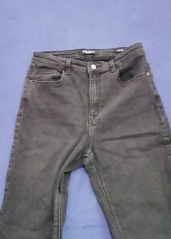 siyah Kadın Denim Pantolon Midi Boy - Görsel 2