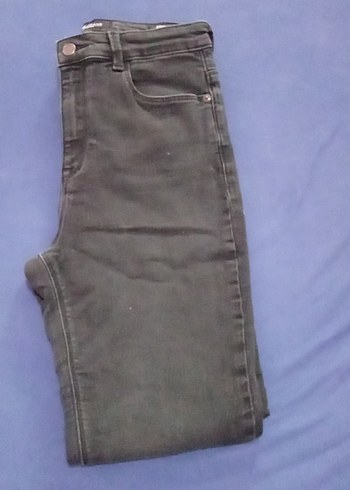 siyah Kadın Denim Pantolon Midi Boy - Görsel 6