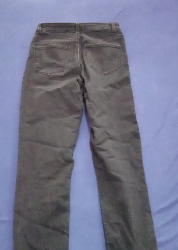 siyah Kadın Denim Pantolon Midi Boy - Görsel 4