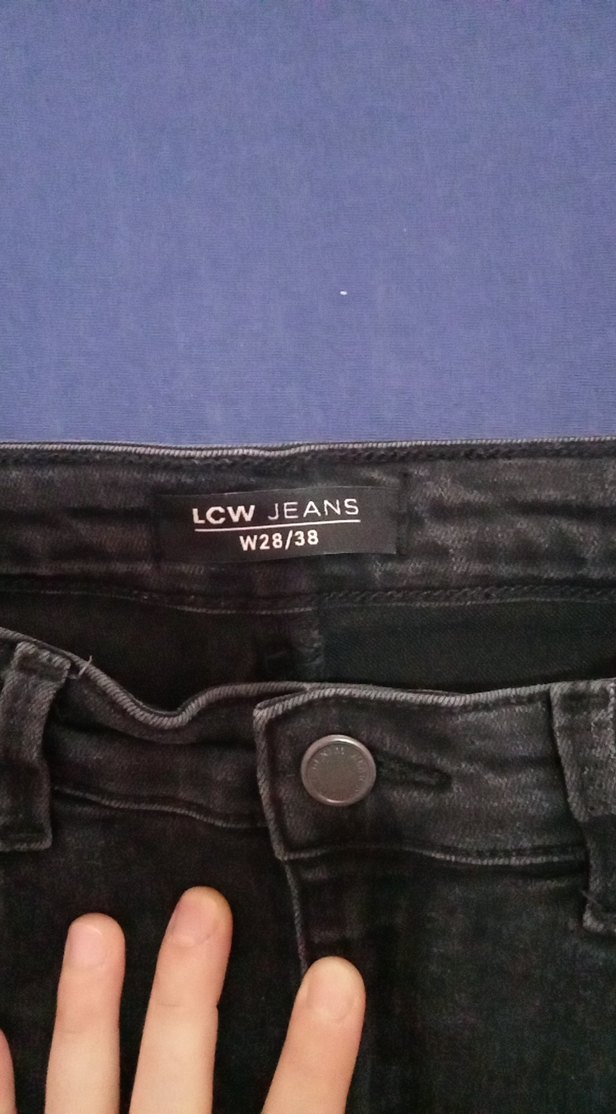 siyah Kadın Denim Pantolon Midi Boy - Görsel 3