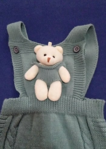 Gri Triko Erkek Çocuk Askılı Pantolon - Görsel 2