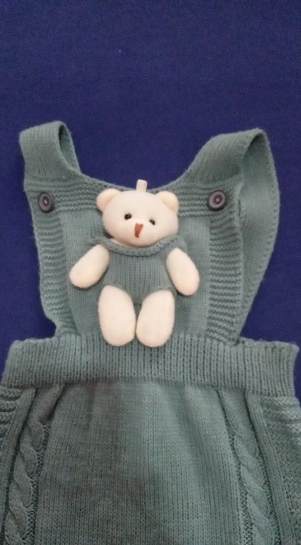 Gri Triko Erkek Çocuk Askılı Pantolon - Görsel 2