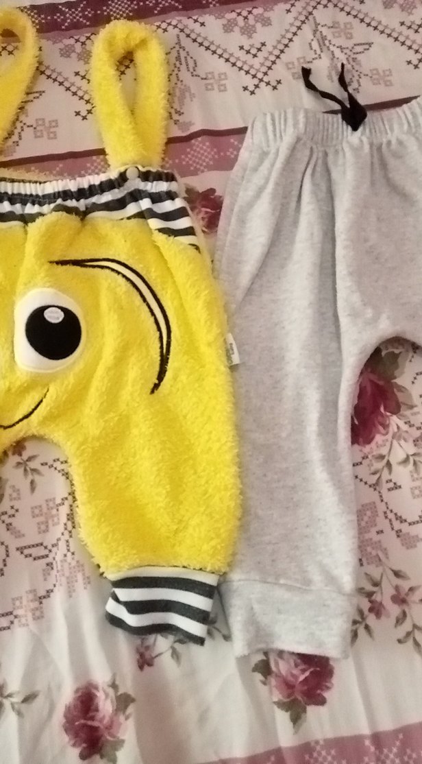 3 ila 6 ay Sarı Nakışlı Erkek Bebek iki parça iade kabul - Görsel 2