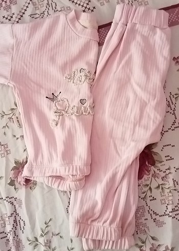 Pembe Nakışlı Bebek Kız Takımı - Görsel 5