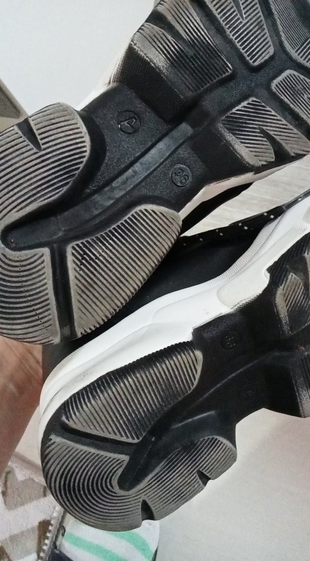 iki kez giyildi Siyah Bağcıklı gizli Topuk Kadın Spor Ayakkabı - Görsel 4