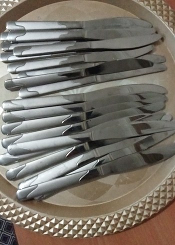 Gri-20 adet 10 tane küçük 10 tane büyük boy Bıçak Seti - Görsel 2