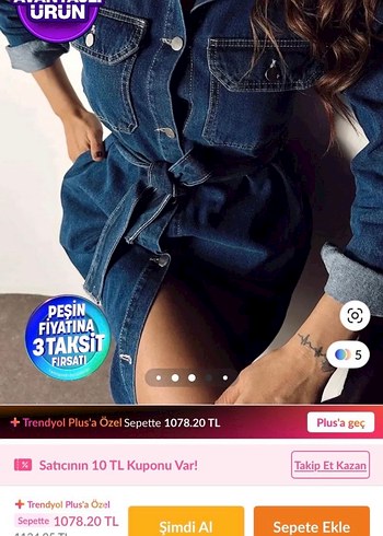 m Beden mavi Renk Kot Denim Elbise