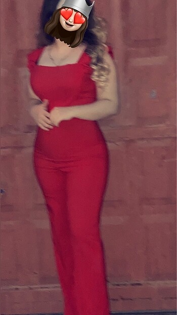 Diğer Kırmızı Astarlı Balenli Tulum