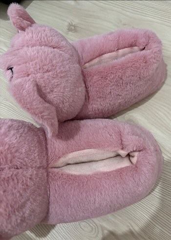 Kızlar için Pembe Peluş Sıcak Terlik - Görsel 2