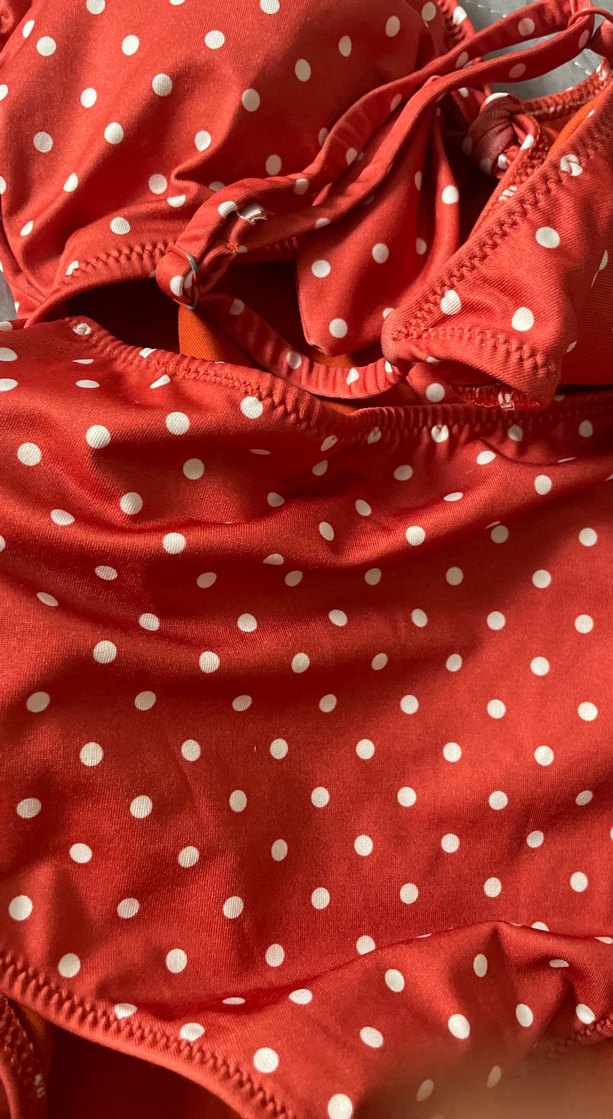 Kırmızı Puantiyeli Kadın Mayo - Görsel 3