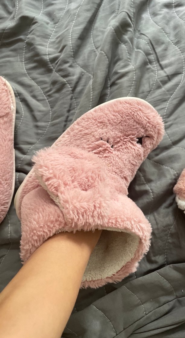 Kızlar için Pembe Sıcak Peluş Terlik - Görsel 2