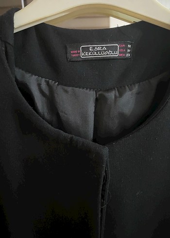 Uzun Siyah Kadın Kemerli Kaban - Görsel 3