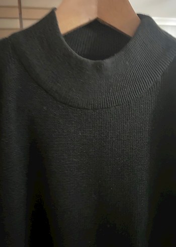 Uzun Kollu Siyah Çizgili Triko Elbise - Görsel 3