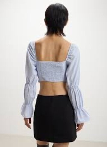 Trendyol & Milla mavi fuşya prenses balon korseli crop