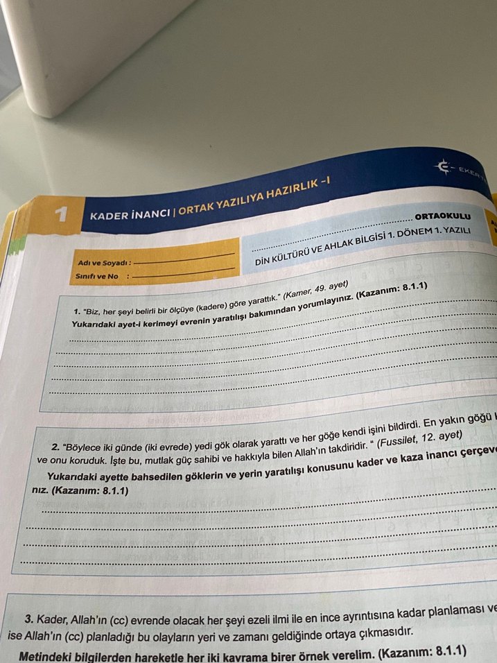8. Sınıf Din Kültürü ve Ahlak Bilgisi Konu Anlatımlı Defter - Görsel 2