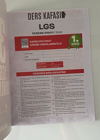 Beden LGS Deneme - Ders Kafası