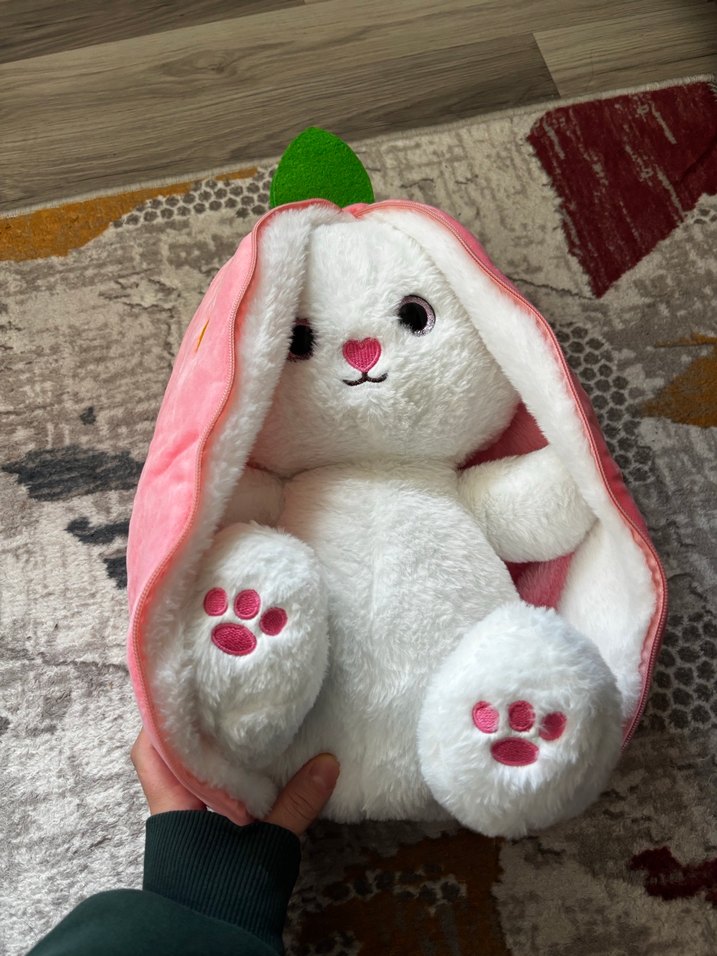 Beyaz Peluş Tavşan Oyuncak - Görsel 2