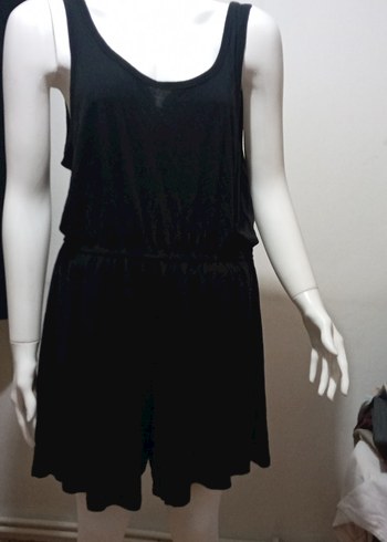 H&M Siyah Kolsuz Mini Kadın Tulum