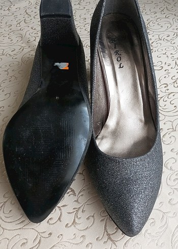 Gri Simli Stiletto Kadın Topuklu Ayakkabı - Görsel 2