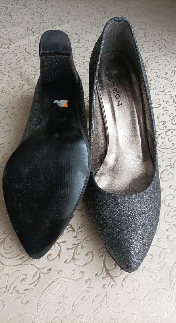 Gri Simli Stiletto Kadın Topuklu Ayakkabı - Görsel 2