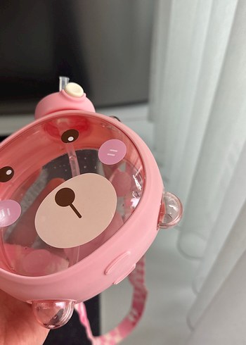 Pembe Ayıcık Desenli Çocuk Termos Şişesi - Görsel 3