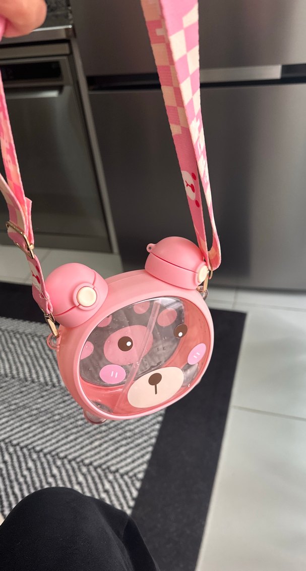 Pembe Ayıcık Desenli Çocuk Termos Şişesi - Görsel 4