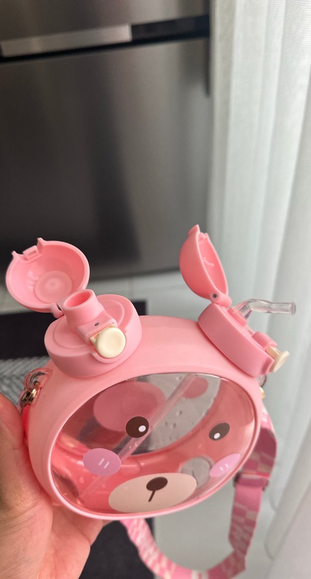 Pembe Ayıcık Desenli Çocuk Termos Şişesi - Görsel 2