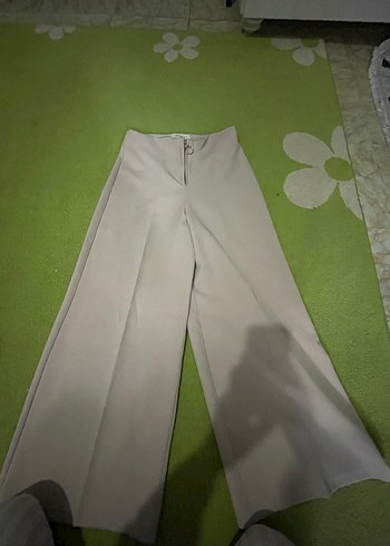 Bej Midi Kadın Kumaş Pantolon