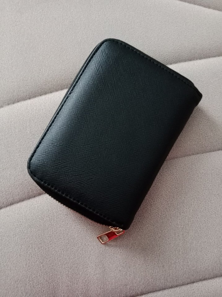 Siyah Deri Fermuarlı Kadın Cüzdanı - Görsel 2