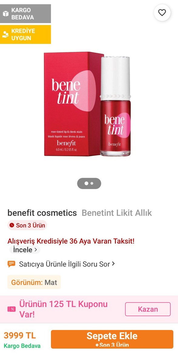 Benefit Rose-Tinted Likit Allık 2ml - Görsel 4