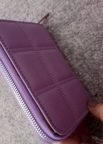 Mor Ekose Kadın Cüzdanı Fermuarlı - Görsel 2