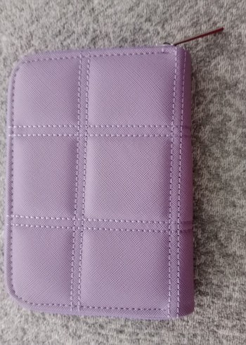 Mor Ekose Kadın Cüzdanı Fermuarlı - Görsel 3