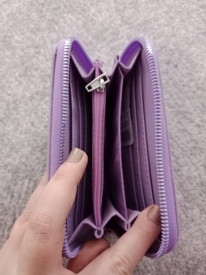 Mor Ekose Kadın Cüzdanı Fermuarlı - Görsel 4