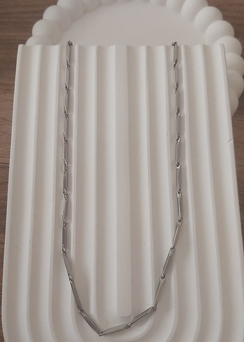 Gri Minimalist Erkek Kolye celik