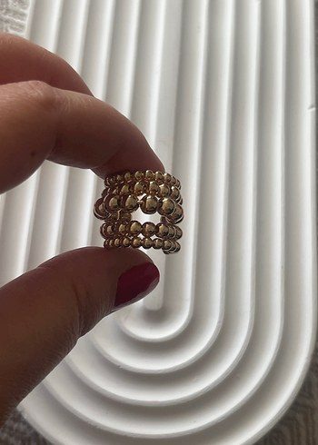 Mini Altın Boncuklu Yılan Desenli cuff - Görsel 3