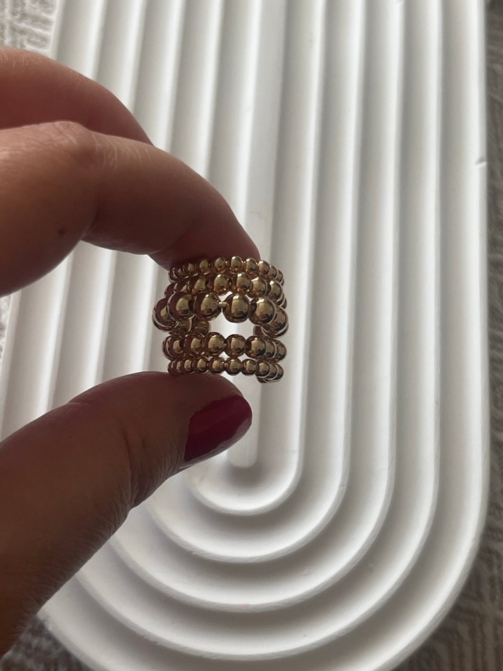 Mini Altın Boncuklu Yılan Desenli cuff - Görsel 3