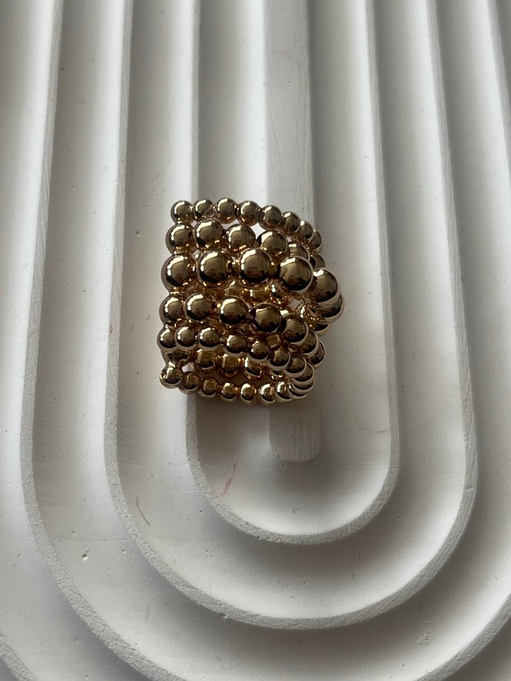 Mini Altın Boncuklu Yılan Desenli cuff - Görsel 2