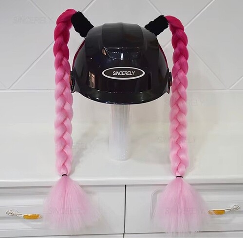 Pembe Siyah Kask Saçı