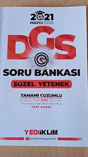  DGS sözel, sayısal yetenek soru Bankası kitabı 