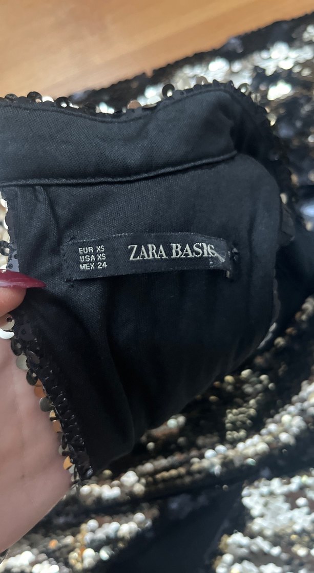 Siyah Yılan Desenli Payetli Uzun Abiye Elbise - Görsel 3