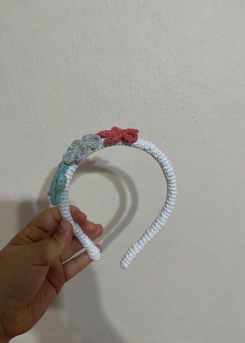 Çiçek Desenli Renkli Örgü Saç Bandı - Görsel 4