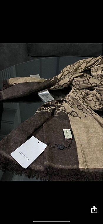 Gucci çift taraflı yün ipek şal
