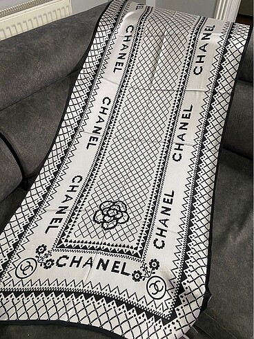 Chanel Chanel 100% saf ipek çift taraflı şal