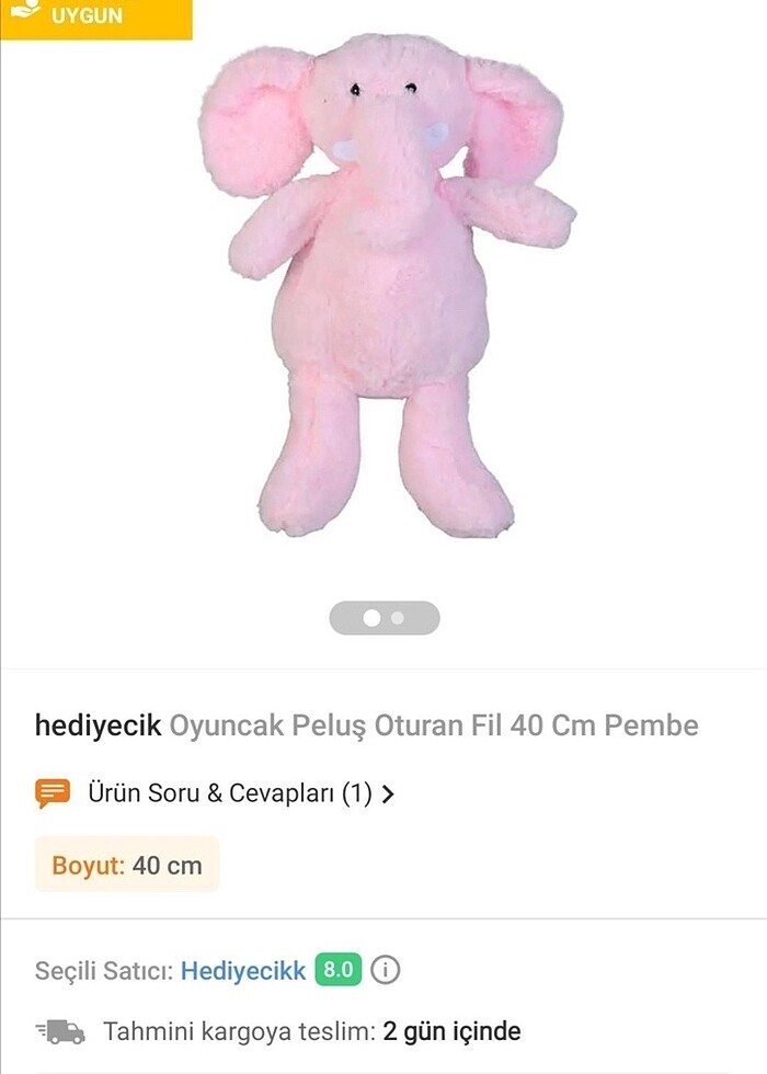 Oturan Pembe Fil - Görsel 3