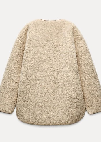 Zara Bej Peluş Kadın kaban