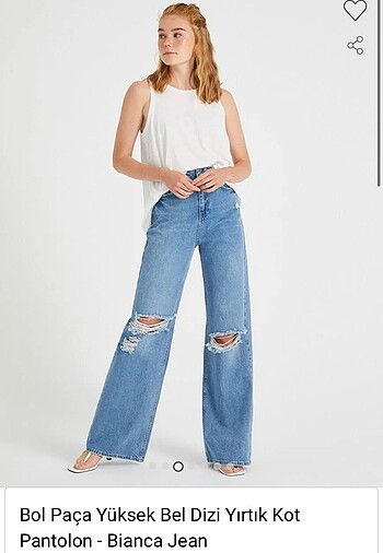 KOTON JEAN YIRTIK WIDE LEG
