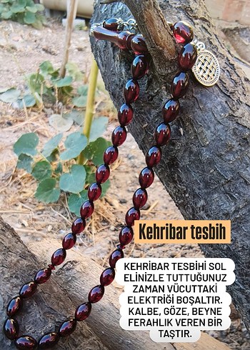 Bordo Geleneksel Erkek Kehribar Tesbih