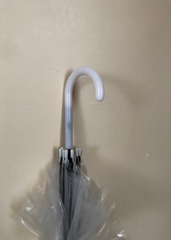 Şeffaf Beyaz Kadın Şemsiye - Görsel 2