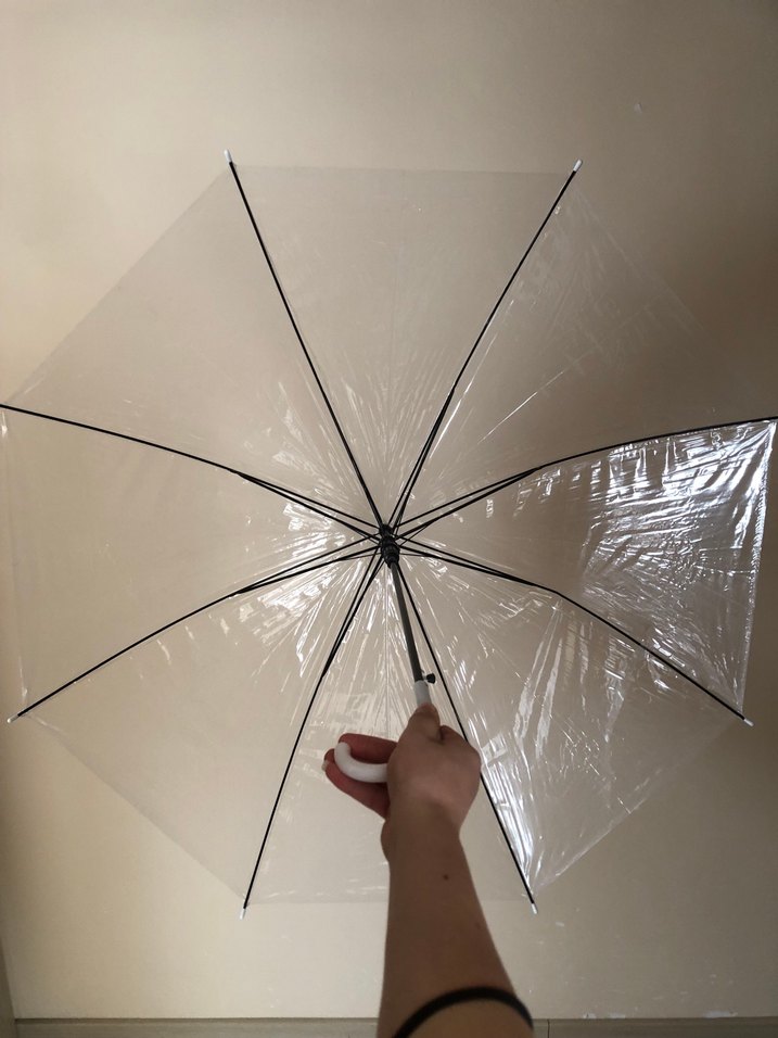 Şeffaf Beyaz Kadın Şemsiye - Görsel 3