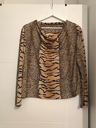 Vintage Love Leopar bluz esnek